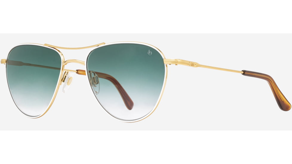 AO Sebring Sunglasses - Womens, White Gold Frame, SunVogue Green Gradient AOLite Nylon Lenses, 55-19-140, SEB355STHAEGN