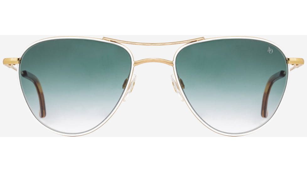 AO Sebring Sunglasses - Womens, White Gold Frame, SunVogue Green Gradient AOLite Nylon Lenses, 55-19-140, SEB355STHAEGN
