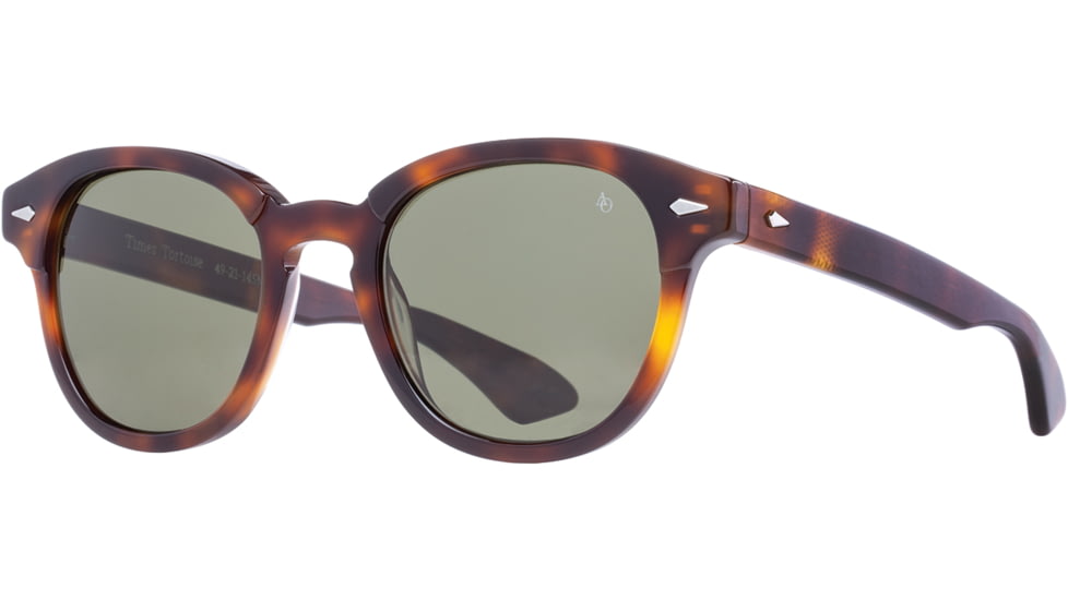 AO Times Sunglasses, Tortoise Frame, Calobar Green AOLite Nylon Lens - 49-21-145, TIM449ST-GNN