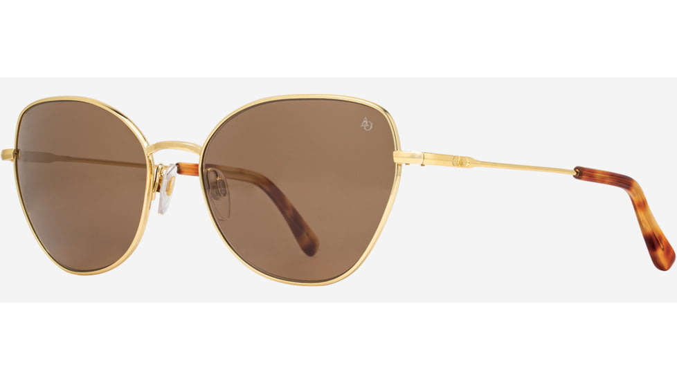 AO Whitney Sunglasses - Womens, Gold Frame, Cosmetan Brown AOLite Nylon Lenses, 51-19-145, WHI358STHABNN