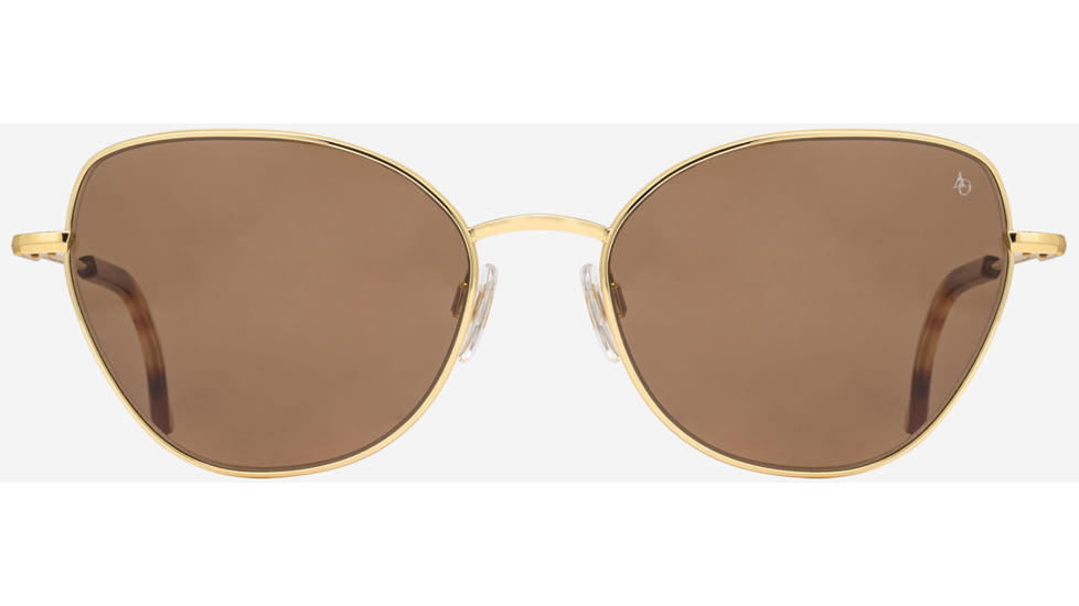 AO Whitney Sunglasses - Womens, Gold Frame, Cosmetan Brown AOLite Nylon Lenses, 51-19-145, WHI358STHABNN