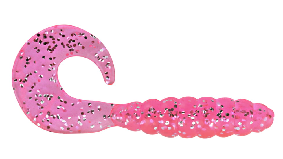 Apex Tackle Curly Tail Soft Bait, 10, 2in, Pink/Silver Flake, AP-CT2-68