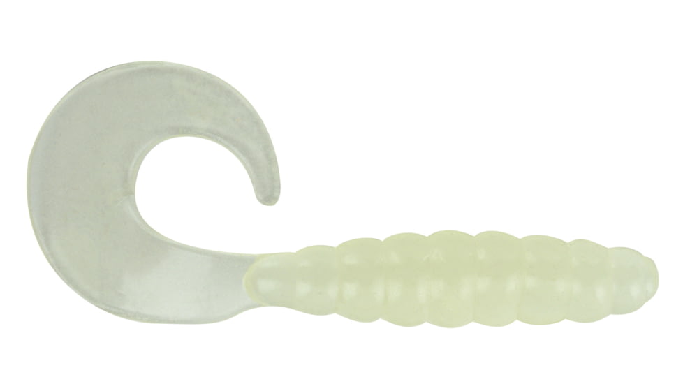 Apex Tackle Curly Tail Soft Bait, 10, 3in, Glow, AP-CT3-17