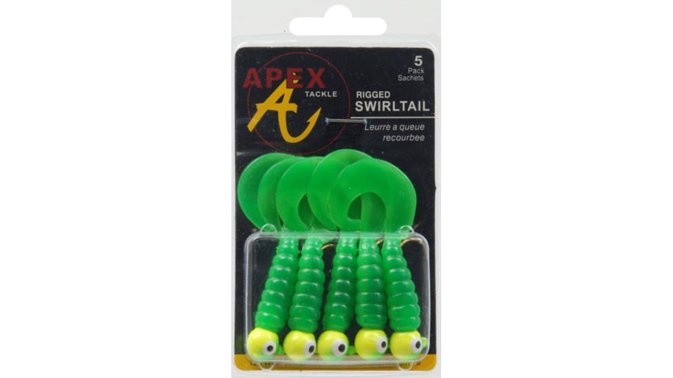 Apex Tackle Rigged Grubs 1/4oz Chartreuse/Green 5pk, J514-CTGR