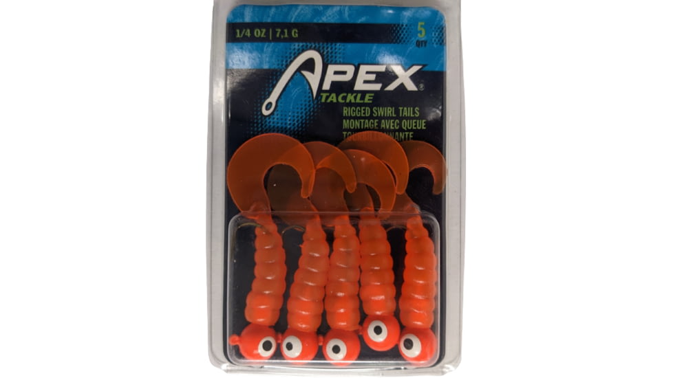 Apex Tackle Rigged Grubs 1/4oz Orange 5pk, J514-ORNGE