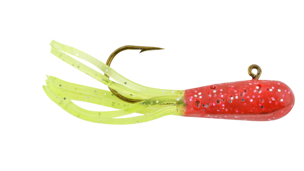 Apex Rigged Tube 1.5" Red/Chartreuse Glitter 5pk, APMT15R-36