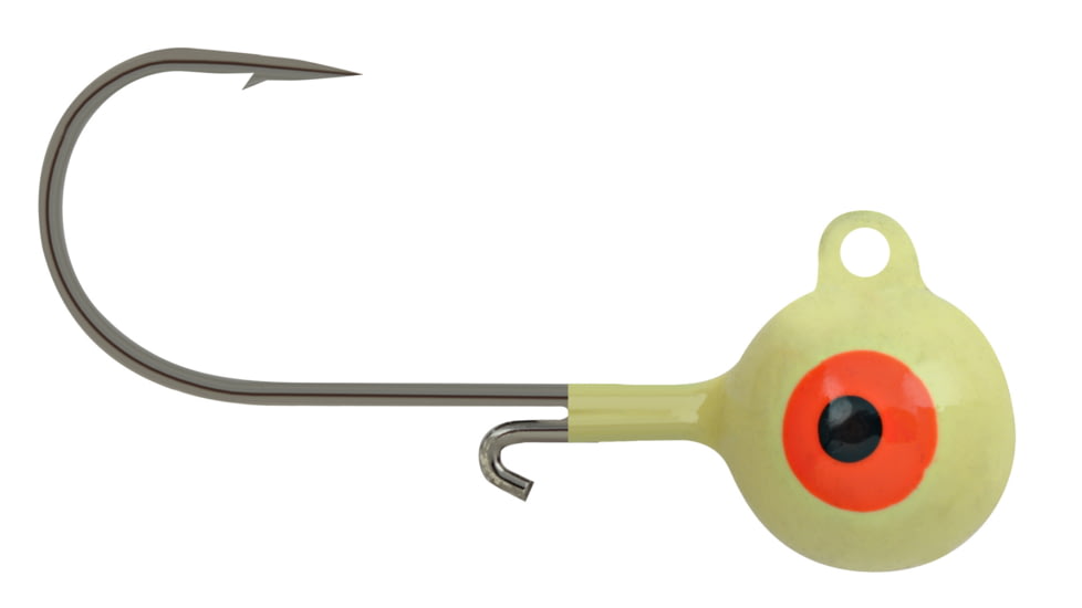 Apex Tackle Round Head Jig, Glow White, 1/8oz, AP-RH18-23