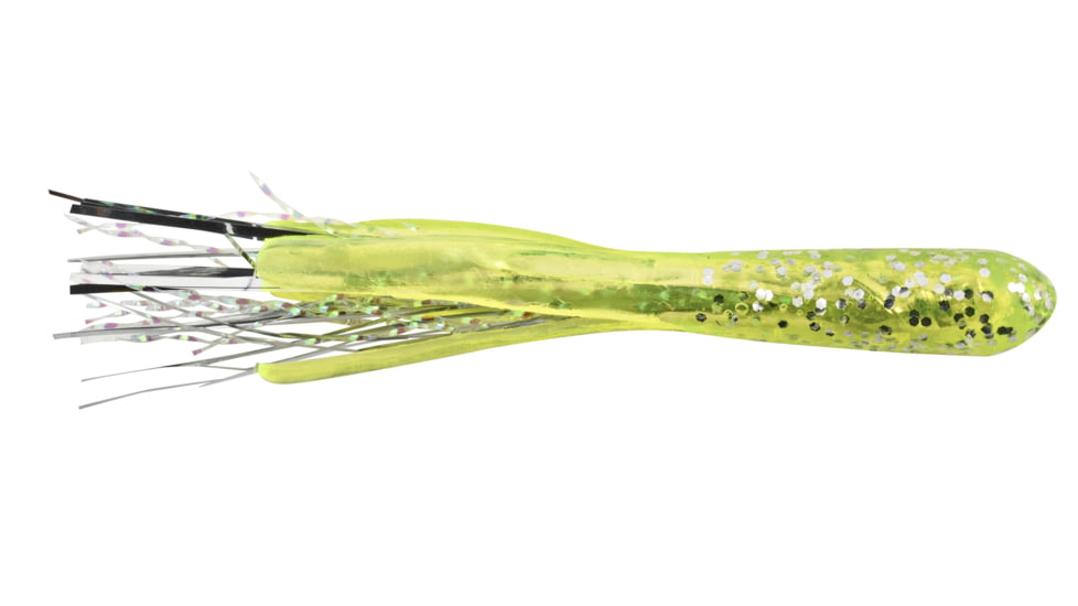 Apex Tinsel Tube 1.5" Chartreuse/Silver Glitter 10pk, APT15-10-16