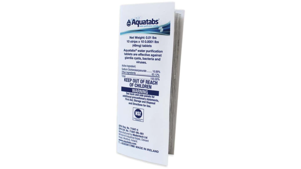 Aquatabs 8.5mg Water Purification Tablets, 50, TAB50