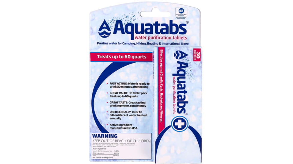 Aquatabs 8.5mg Water Purification Tablets x30, Retail Pack, TAB30