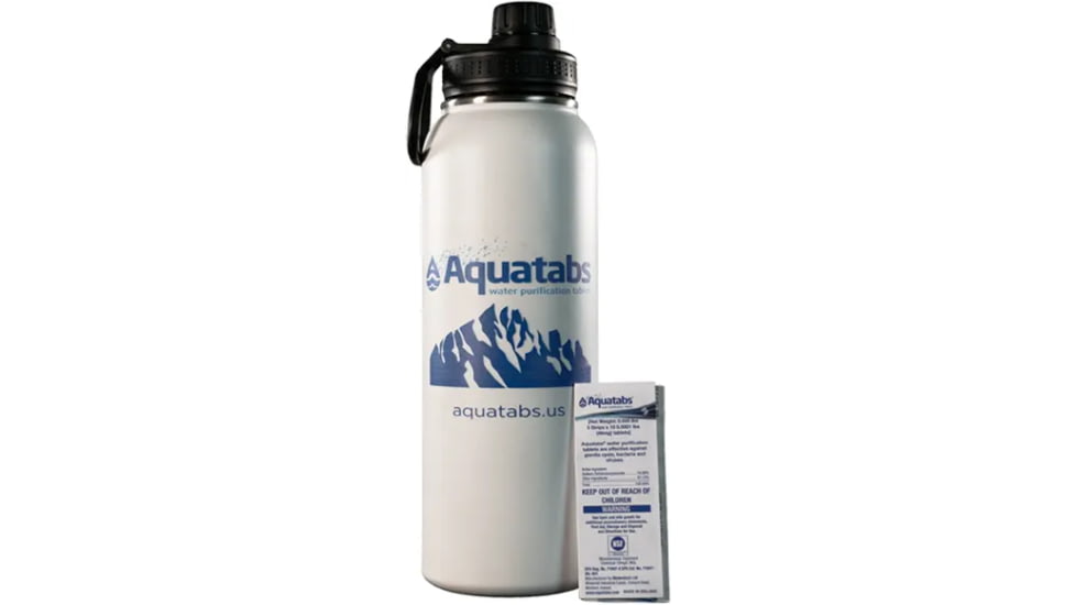 Aquatabs Water Bottle, Stainless Steel, 40oz, ATWB