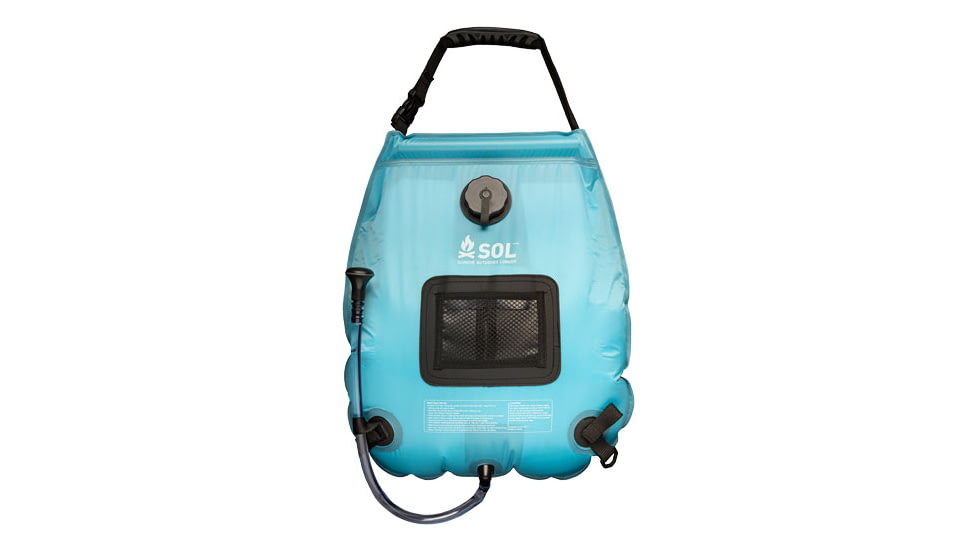 Survive Outdoors Longer Solar Shower W/front Pocket To Hold Hose/toiletries