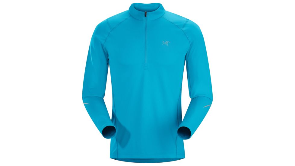 Accelerator Long Sleeve Zip Neck Shirt - Mens-Riptide-Large
