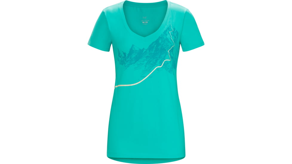 Arc'teryx Afterglo Short Sleeve V-Neck - Women's-Halcyon-Small