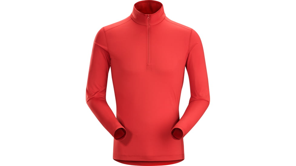 Arc'teryx Phase SL Zip Neck LS - Men's-Vermillion-Small
