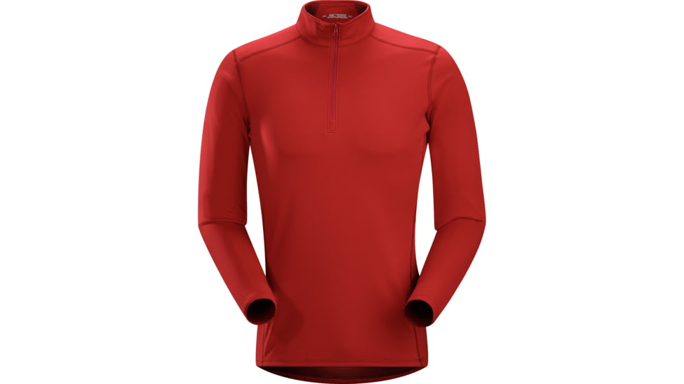 Arcteryx Phase SV Zip Neck Long Sleeve Shirt - Mens-Oxblood-Medium