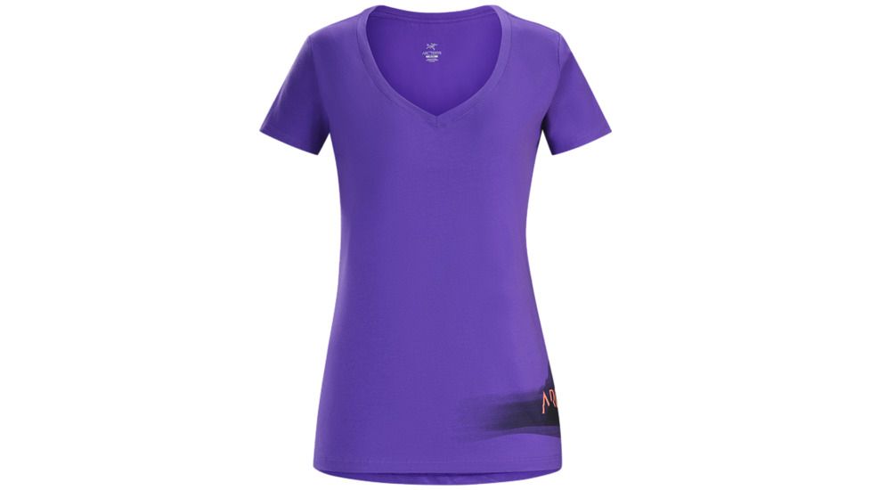Arc'teryx Remote Short Sleeve Women's V-Neck, Mauveine, Extra Small, 330201
