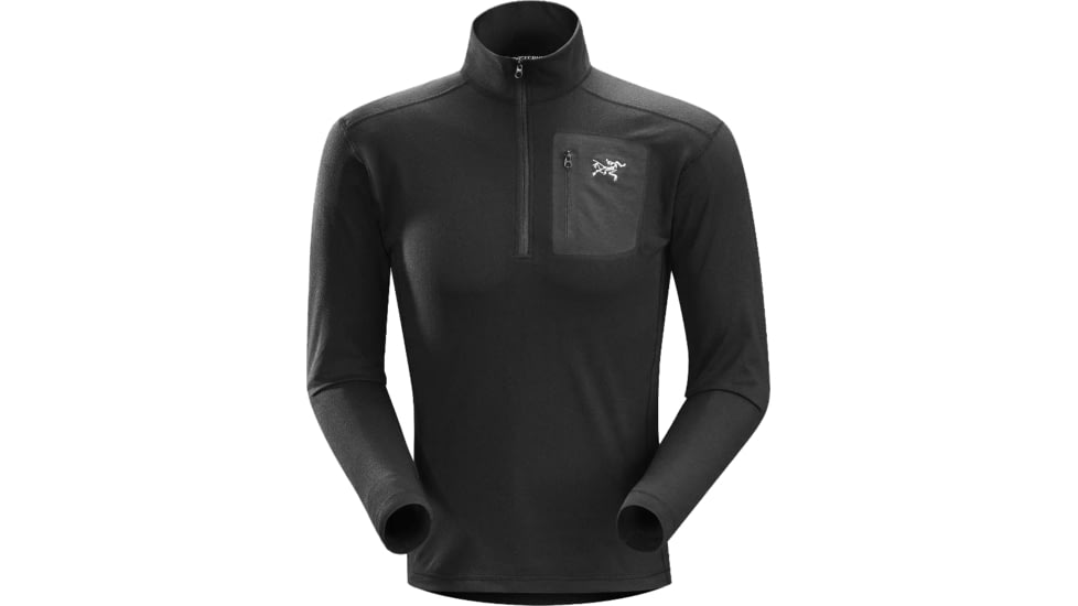 Arc'Teryx Rho LT Zip Neck Base Layer Men's Shirt, Black, Large 1305-BLK-L