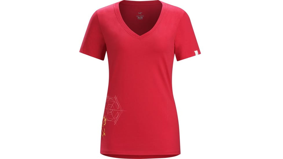 Arc'teryx Snowside V-Neck Short Sleeve T-Shirt - Women's-Flamenco-Medium