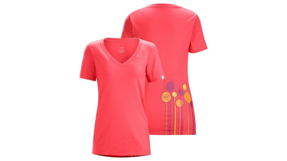 Arc'teryx Tall Timber Short Sleeve V-Neck T-Shirt - Women's -Pink Guava-Medium