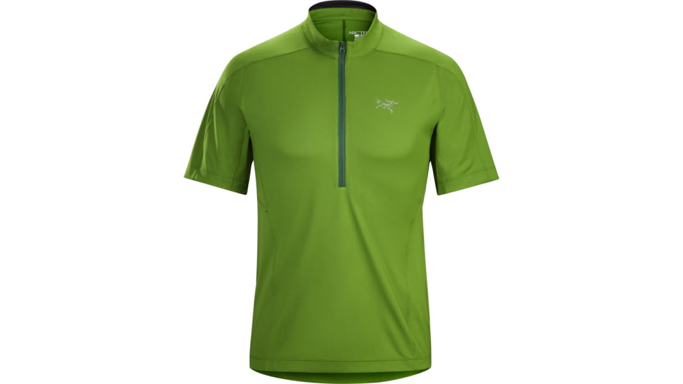 Arc'teryx Velox Zip Neck Short Sleeve Shirt - Men's -Gator-Medium