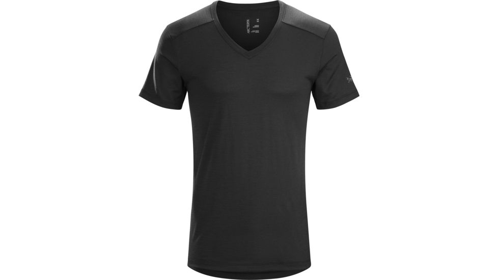 Arc'teryx A2B V-Neck Shirt Short Sleeve - Mens, Black, Medium, 325124