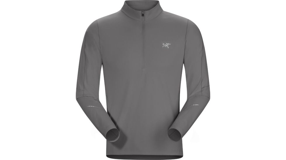 Accelerator Long Sleeve Zip Neck Shirt - Mens-Iron Anvil-Large