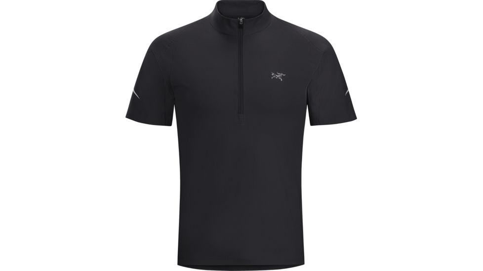 Accelerator Zip Neck Short Sleeve - Mens-Black-Large