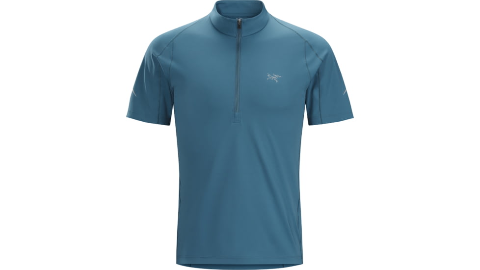 Accelerator Zip Neck Short Sleeve - Mens-Legion Blue-Small