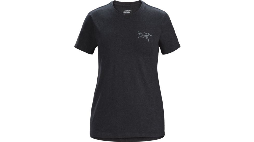 Arcteryx Bird Emblem Short Sleeve T-Shirt - Womens, Black Heather, Small, 412811