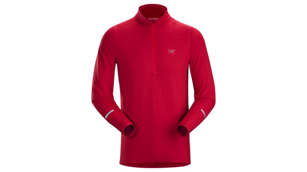 ArcTeryx Cormac Mens Zip Neck Long Sleeve, Red Beach, Small, 327174