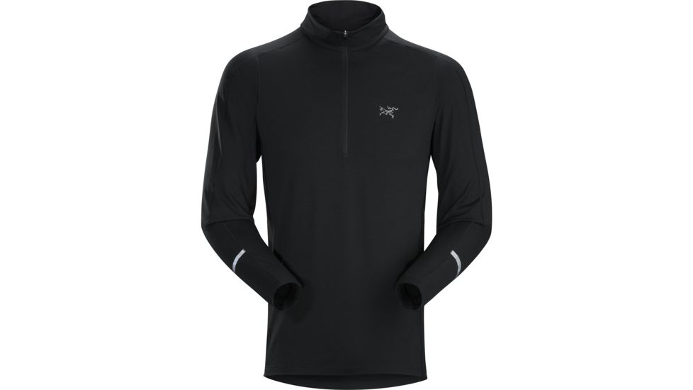 Arc'teryx Cormac Zip Neck Shirt with Long Sleeve - Men's, Black, Small, 327162
