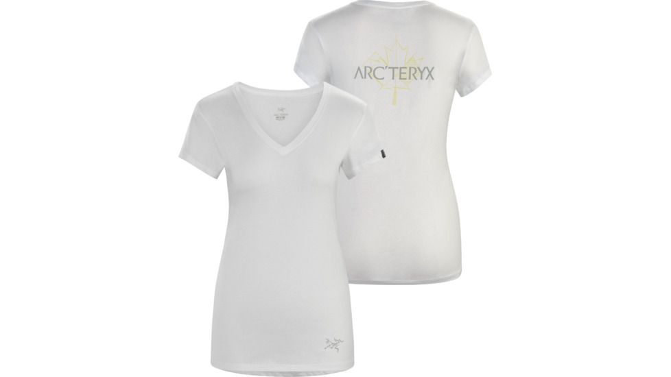 Maple Short Sleeve V-Neck - Womens -White-Small