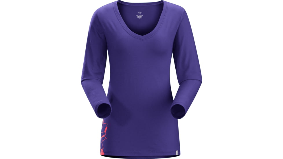Arcteryx Maple V-Neck Long Sleeve T-Shirt - Womens-Azulene-Large