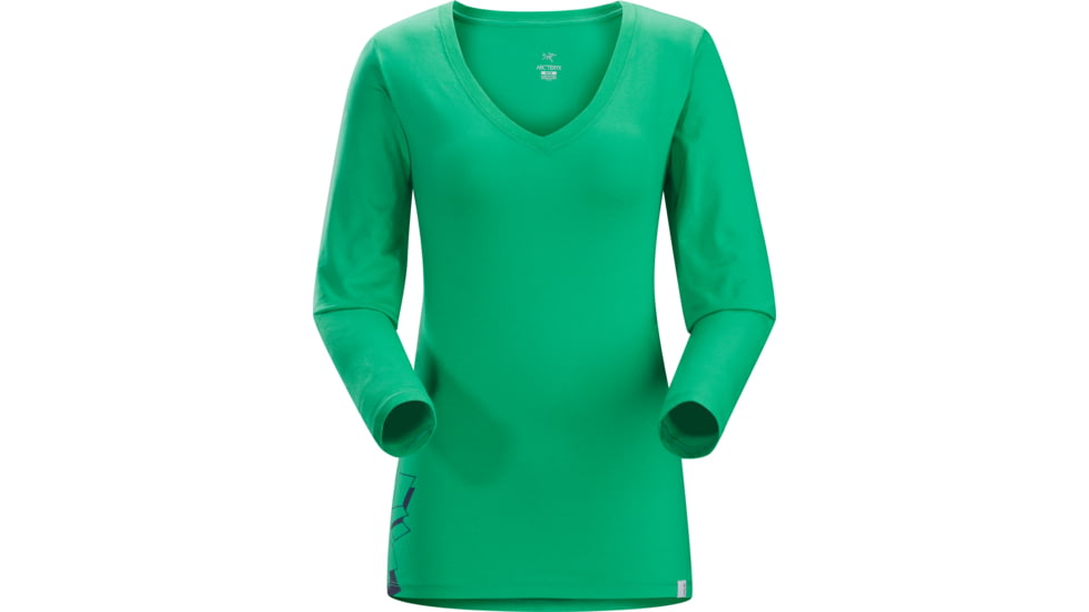 Arcteryx Maple V-Neck Long Sleeve T-Shirt - Womens-Parakeet-Large