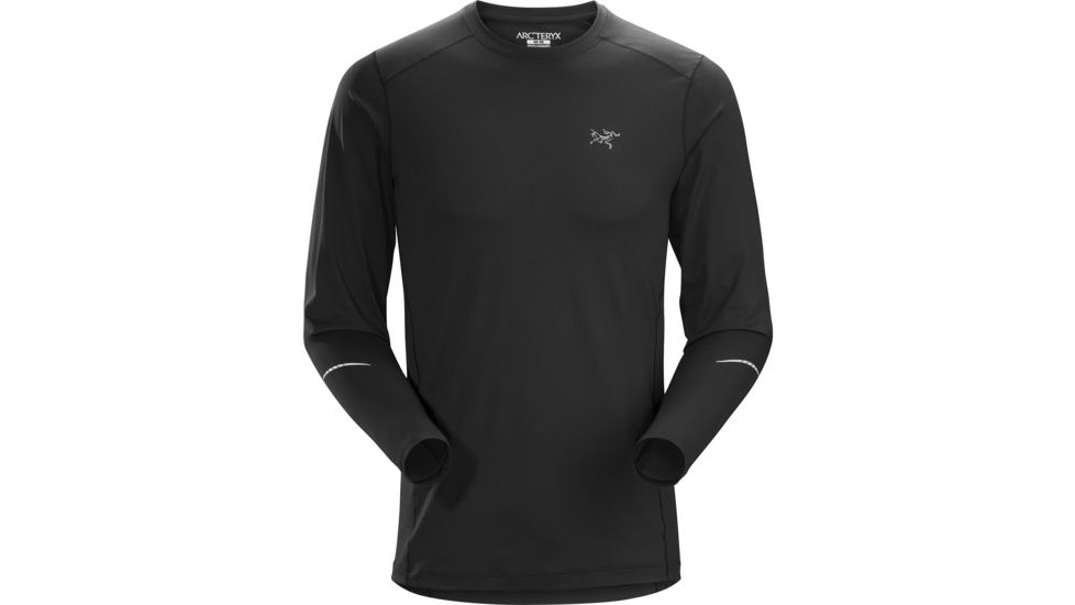 Arcteryx Motus Crew Neck with Long Sleeve - Mens, Black, Large, 374199