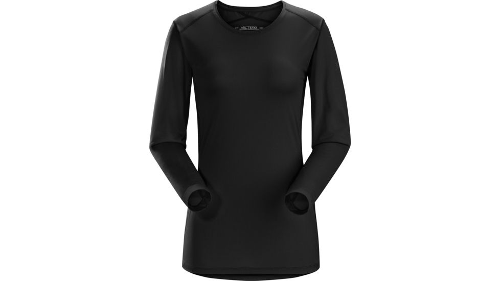 Arcteryx Phase SL Crew Top with Long Sleeve - Womens, Black, Large, 270945