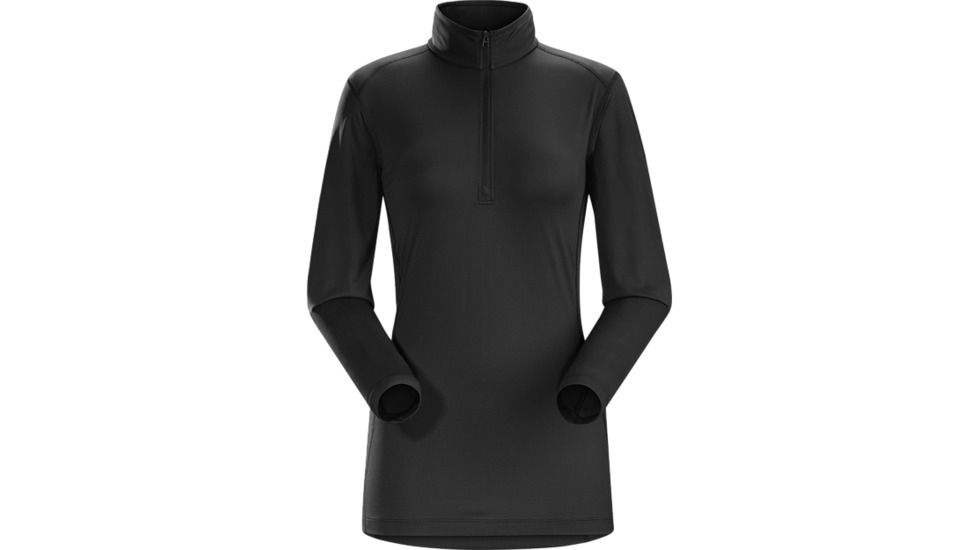 Arcteryx Phase SL Zip Neck Long Sleeve - Womens, Black, Small, 271007