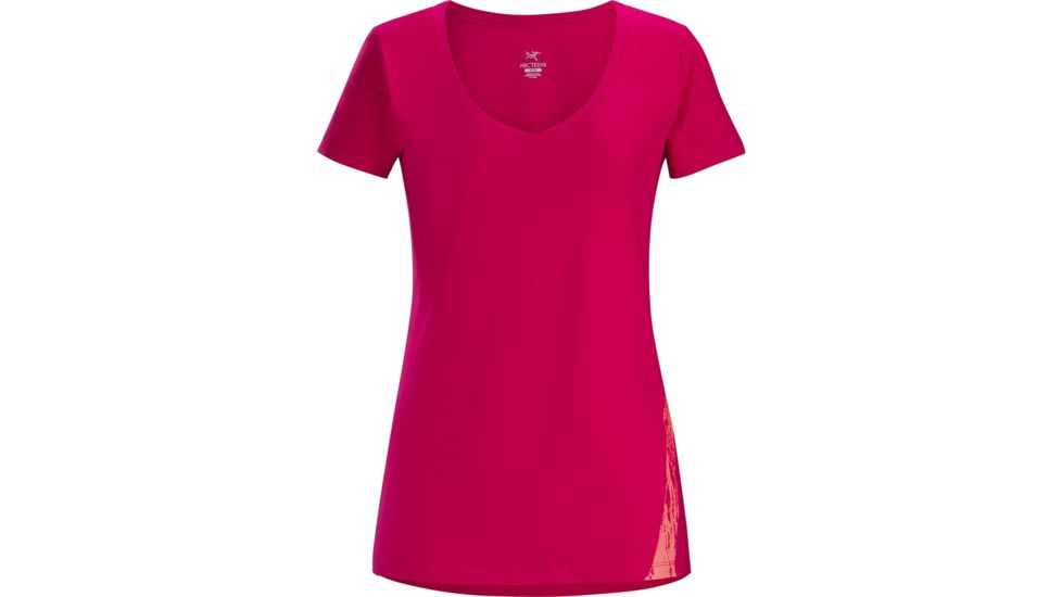 Arcteryx Regenerate Short Sleeve V-Neck - Womens, Ixora, Extra Large, 330185
