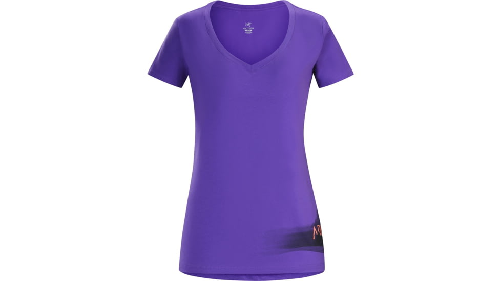 Arcteryx Remote Short Sleeve V-Neck - Womens, Mauveine, Extra Large, 330200