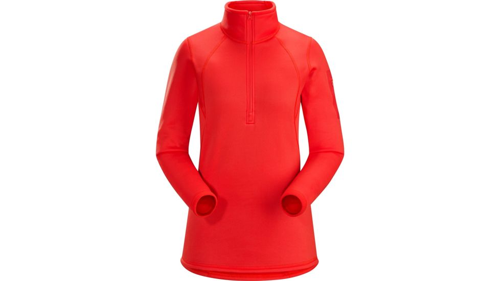 Arcteryx Rho AR Zip Neck Top - Womens, Hard Coral, Large, 352558
