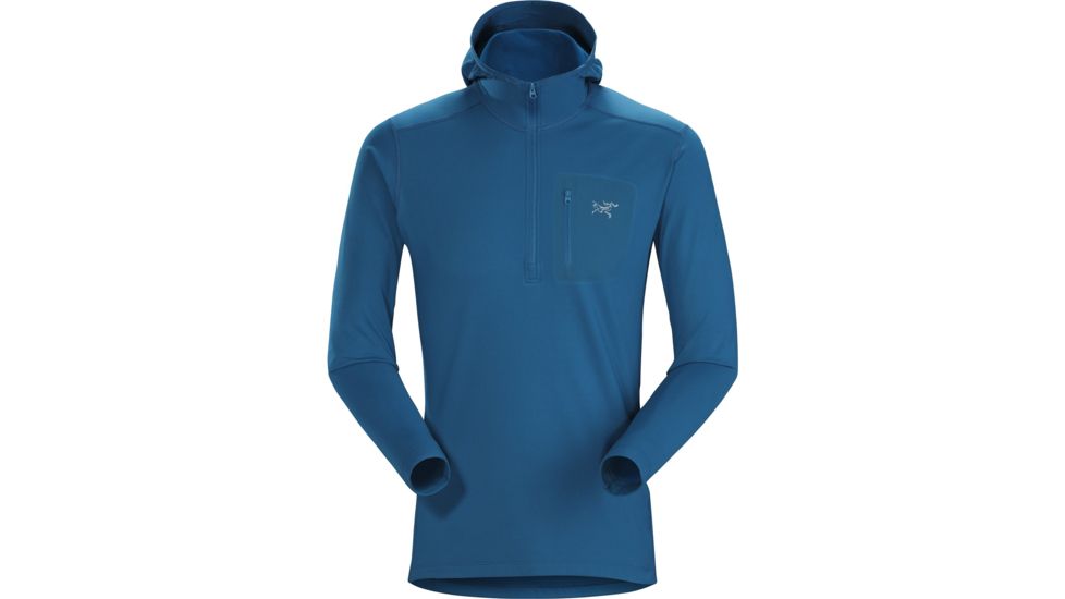Arcteryx Rho Lt Hooded Zip Neck - Mens, Iliad, Small, 398409