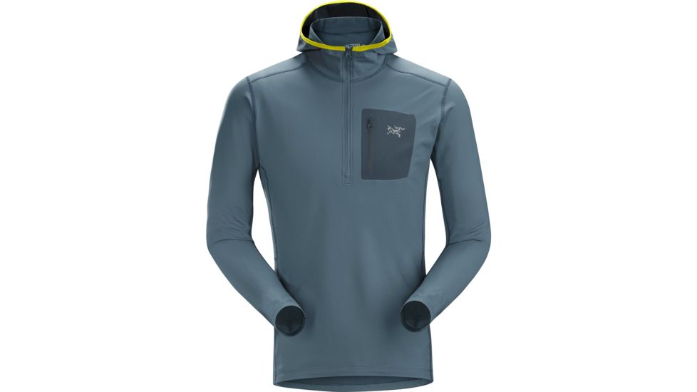 Arcteryx Rho LT Hooded Zip Neck Top - Mens, Neptune, Medium, 352136