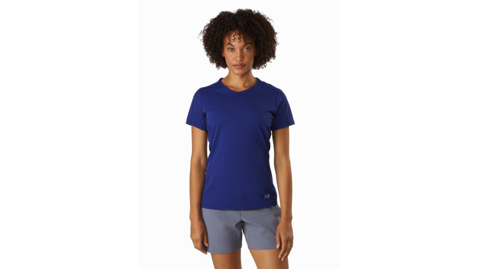 Arcteryx Taema V-Neck Short Sleeve - Womens, Hubble, Large, 416476