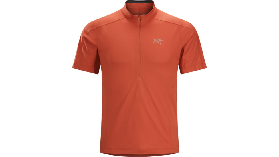 Velox Zip Neck Short Sleeve Shirt - Mens -Sumac-Small