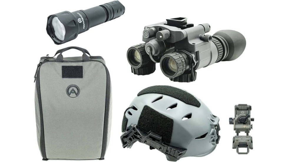 Armasight BNVD-51 Premium Kit - BNVD-51 Gen 3 Pinnacle Ghost White NV Goggles Gry, Wilcox G95 Mount Gry, OG Helmet Bag Gry, TW EXFIL LTP Helmet Rail 3.0, M/L Gry