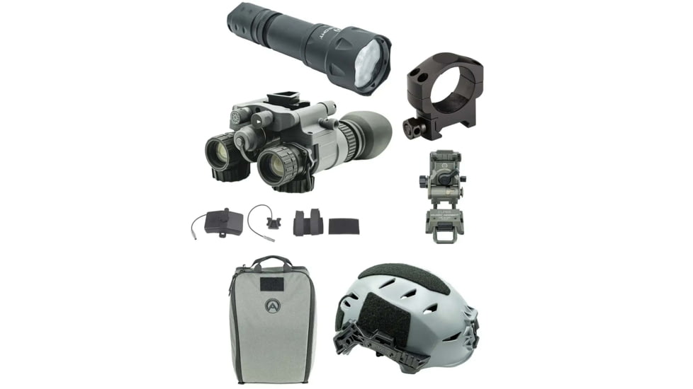 Armasight BNVD-51 Ultimate Bundle, Pinnacle Gen 3 Ghost White Phosphor IIT NVG, XL Helmet, Gray