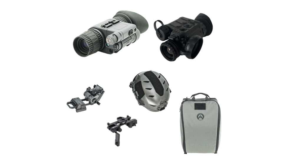 Armasight MNVD-51/Sidekick Bundle, Pinnacle 2376 Gen 3 Ghost White Phosphor IIT NVM, 640 TMM, M/L Helmet, Gray