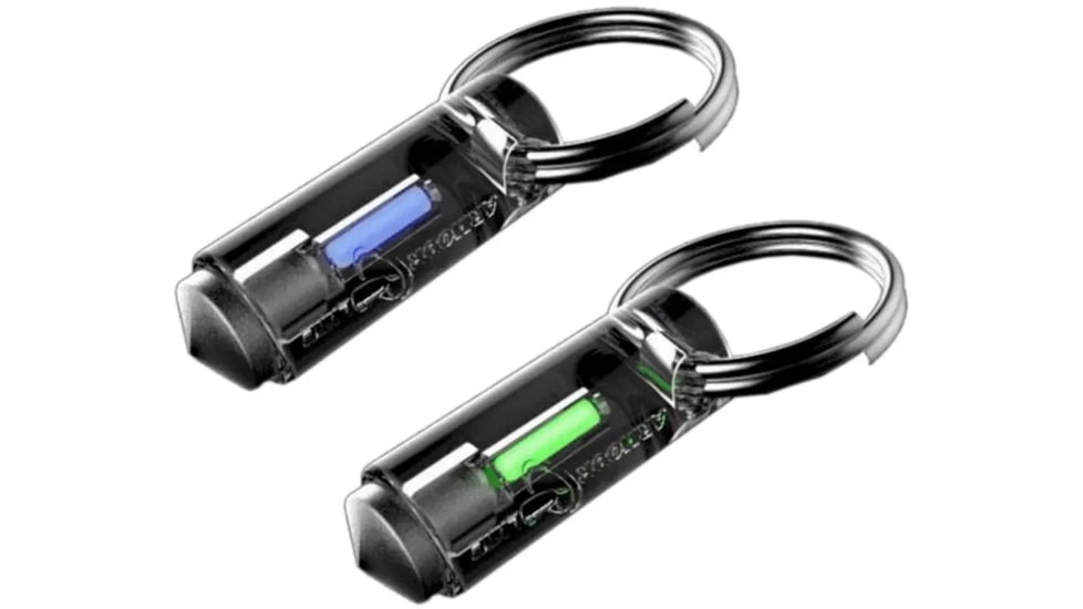 Armourlite Tritium Vials Key Ring Safety Markers, 2 Pack, Green/Blue, KeyRingGreenBlue