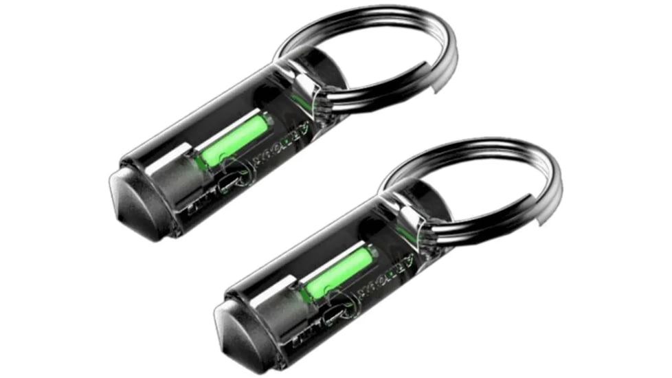 Armourlite Tritium Vials Key Ring Safety Markers, 2 Pack, Green, KeyRingGreen